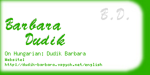 barbara dudik business card